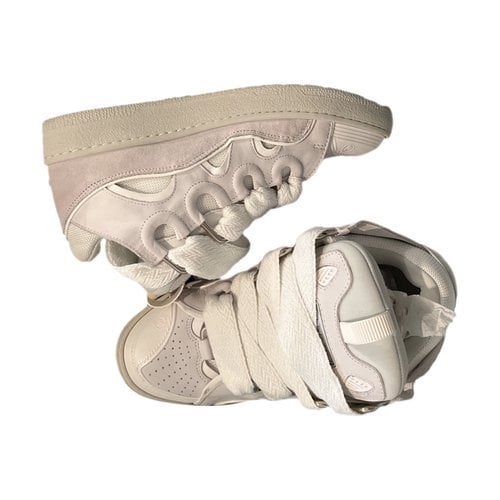 Pre-owned Lanvin Leather Low Trainers In White