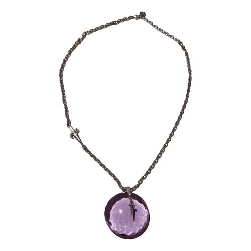 Pre-owned Cesare Paciotti Silver Necklace In Purple