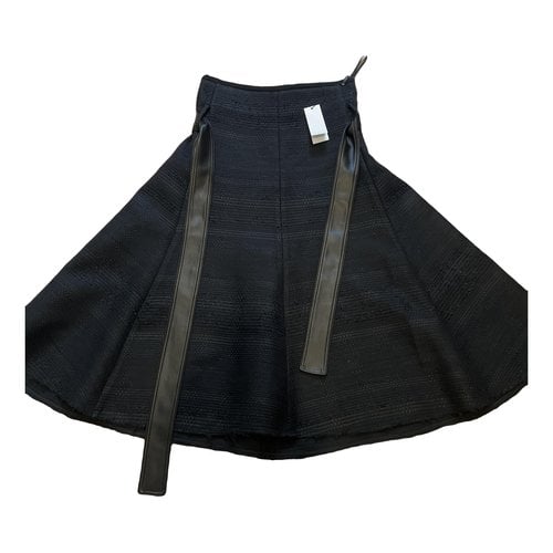 Pre-owned Proenza Schouler Tweed Mid-length Skirt In Black