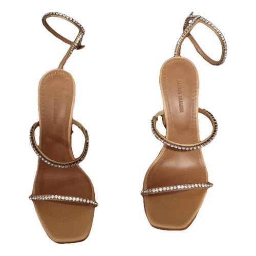 Pre-owned Amina Muaddi Gilda Patent Leather Sandal In Other
