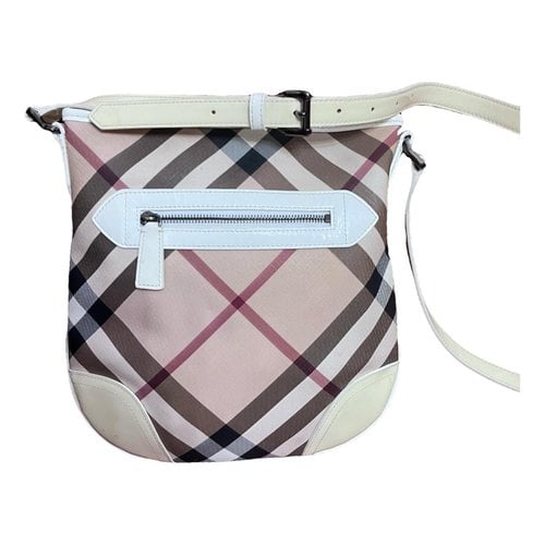 Pre-owned Burberry Leather Crossbody Bag In White