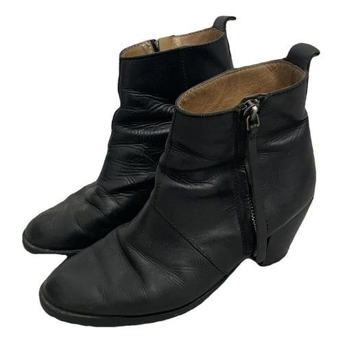 Pre-owned Acne Studios Pistol Leather Boots In Black
