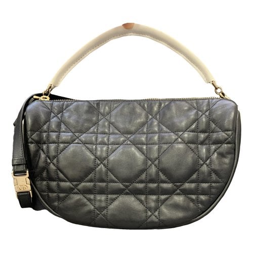 Pre-owned Dior Vibe Hobo Leather Crossbody Bag In Black