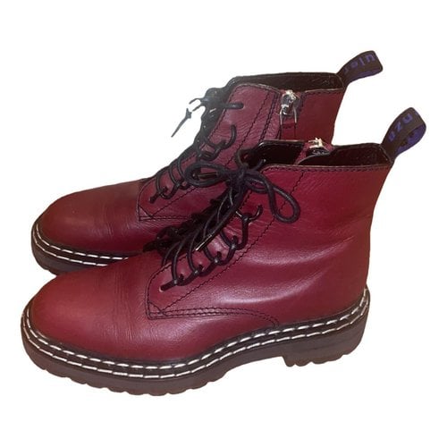 Pre-owned Proenza Schouler Leather Boots In Burgundy