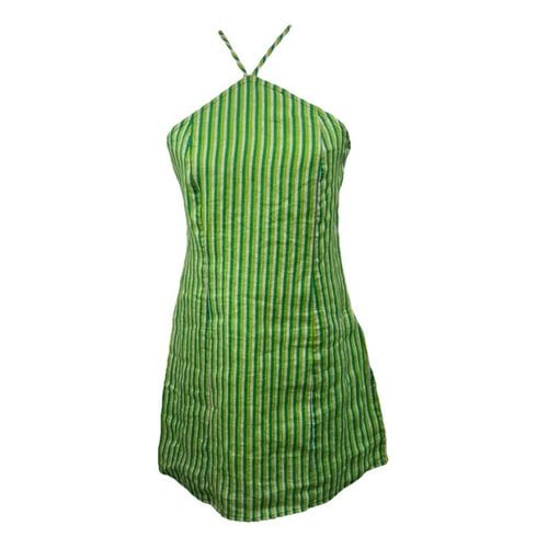 Pre-owned Faithfull The Brand Linen Mini Dress In Green