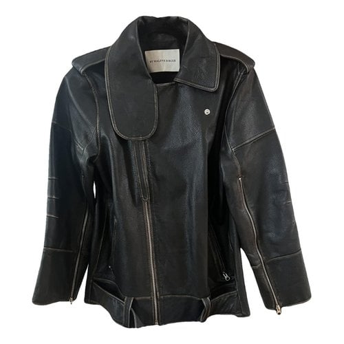 Pre-owned By Malene Birger Leather Jacket In Black