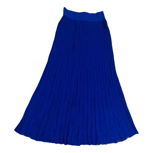 Pre-owned Balmain Maxi Skirt In Blue