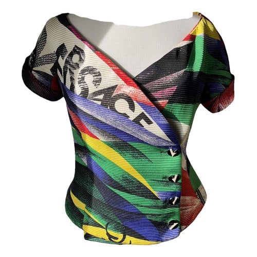 Pre-owned Versace Silk Blouse In Multicolour