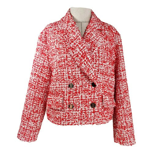 Pre-owned Sandro Tweed Blazer In Red