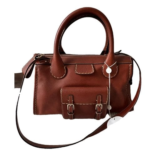 Pre-owned Chloé Edith Leather Handbag In Brown