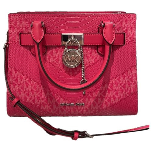Pre-owned Michael Kors Jet Set Leather Satchel In Pink