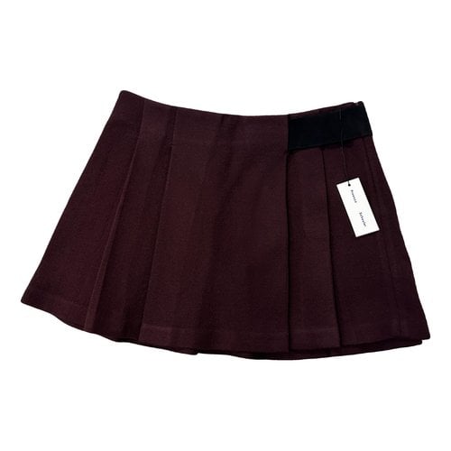 Pre-owned Proenza Schouler Wool Mini Skirt In Burgundy