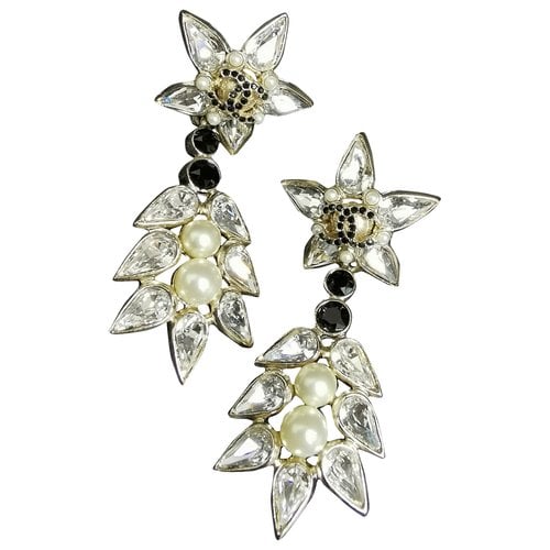 Pre-owned Chanel Crystal Earrings In Gold