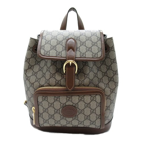 Pre-owned Gucci Backpack In Beige