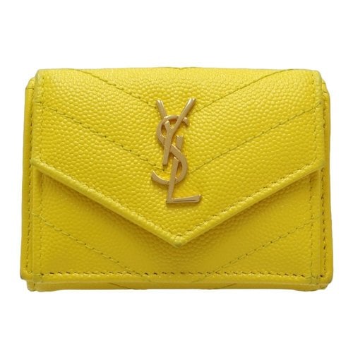 Pre-owned Saint Laurent Leather Wallet In Yellow