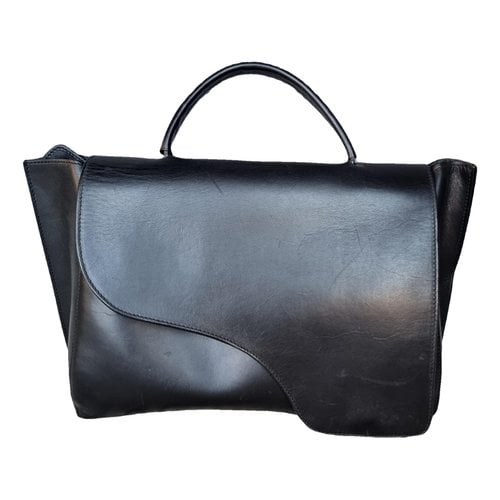 Pre-owned Atp Atelier Patent Leather Handbag In Black