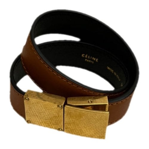 Pre-owned Celine Leather Bracelet In Brown