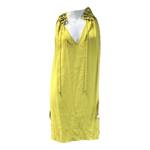 Pre-owned Roberto Cavalli Mini Dress In Yellow