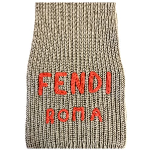 Pre-owned Fendi Wool Scarf In Beige