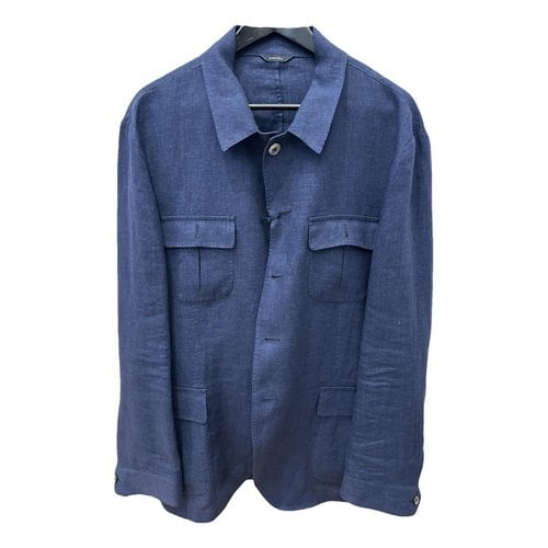 Pre-owned Tombolini Linen Jacket In Blue