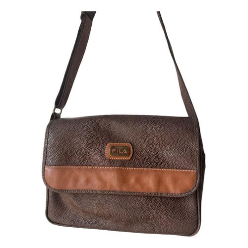 Pre-owned Fila Leather Crossbody Bag In Brown