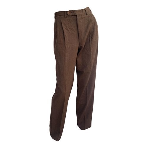 Pre-owned Canali Wool Trousers In Brown
