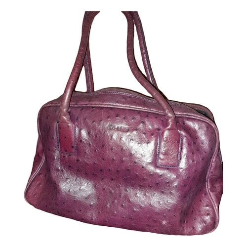 Pre-owned Pollini Leather Handbag In Burgundy