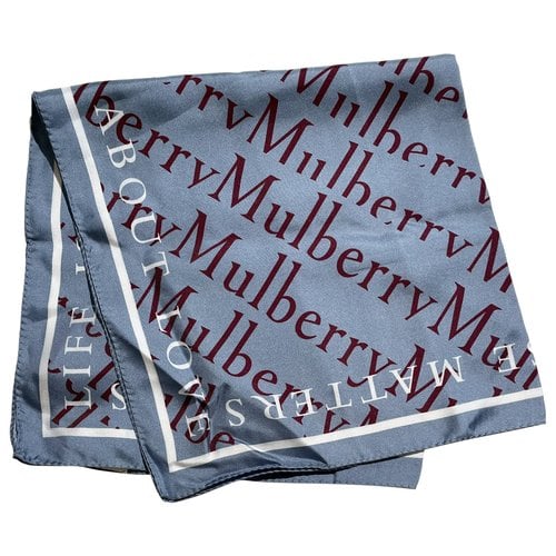 Pre-owned Mulberry Silk Neckerchief In Blue