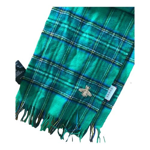 Pre-owned Gucci Wool Scarf In Green