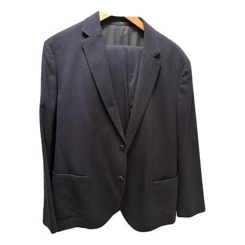 Pre-owned Massimo Dutti Wool Suit In Blue