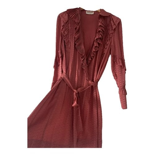Pre-owned Zadig & Voltaire Silk Mid-length Dress In Pink