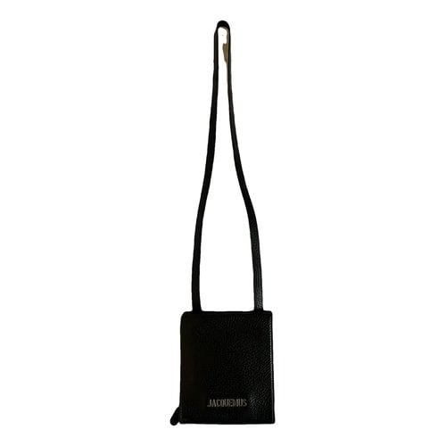 Pre-owned Jacquemus Le Gadjo Leather Small Bag In Black