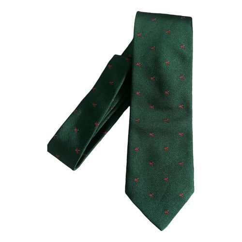 Pre-owned Saint Laurent Silk Tie In Green