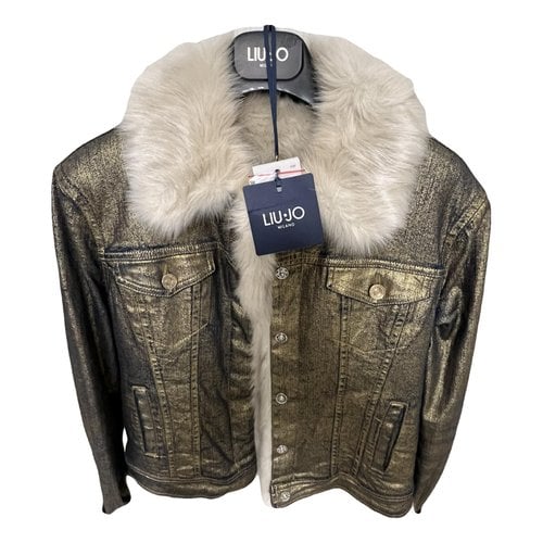 Pre-owned Liujo Faux Fur Jacket In Gold