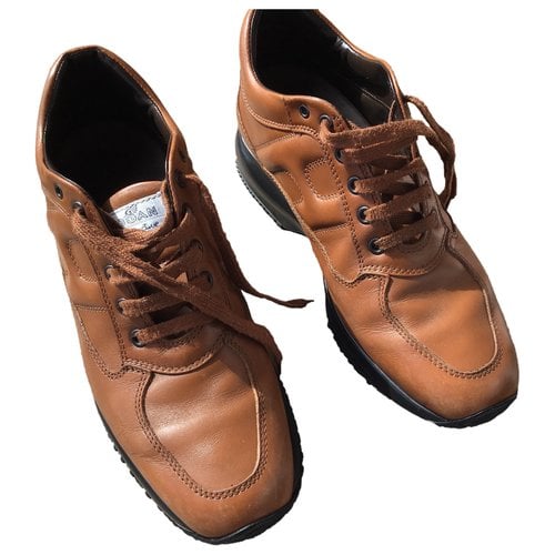 Pre-owned Hogan Leather Trainers In Brown