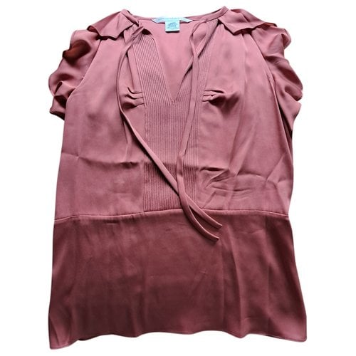 Pre-owned Diane Von Furstenberg Silk Top In Pink