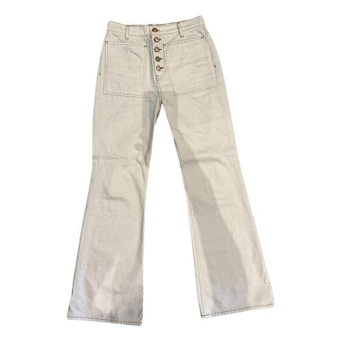 Pre-owned Ulla Johnson Bootcut Jeans In White