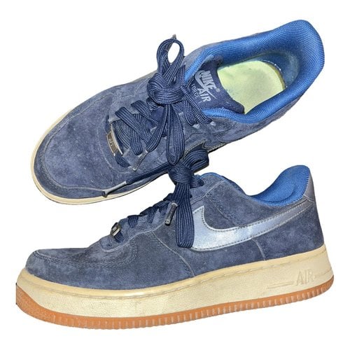 Pre-owned Nike Air Force 1 Velvet Trainers In Blue