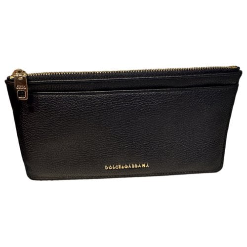 Pre-owned Dolce & Gabbana Leather Clutch In Black