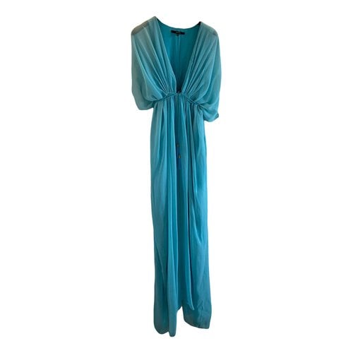 Pre-owned Gucci Silk Dress In Turquoise