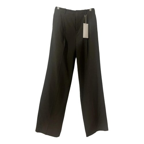 Pre-owned Dion Lee Wool Straight Pants In Khaki