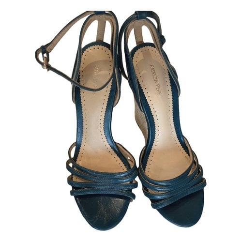 Pre-owned Patrizia Pepe Leather Sandals In Turquoise
