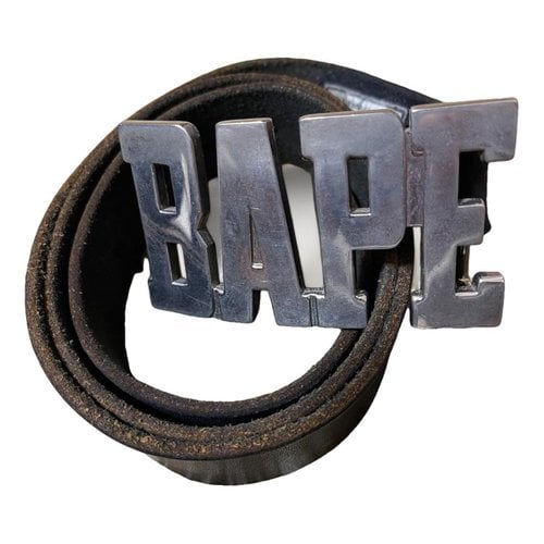 Pre-owned A Bathing Ape Leather Belt In Black