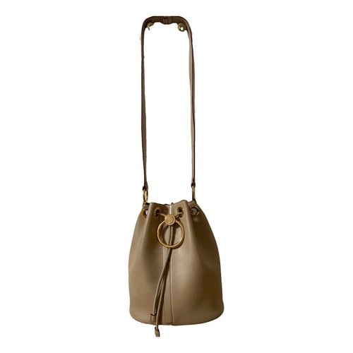 Pre-owned Marni Pannier Leather Tote In Beige