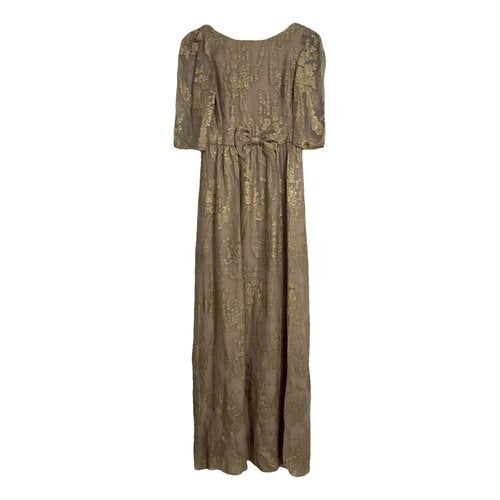 Pre-owned Dolores Promesas Maxi Dress In Gold
