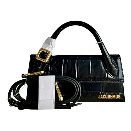 Pre-owned Jacquemus Chiquito Long Leather Handbag In Black