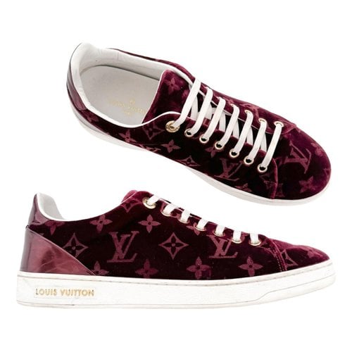 Pre-owned Louis Vuitton Frontrow Velvet Trainers In Red