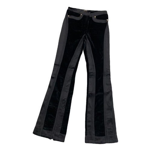 Pre-owned Roberto Cavalli Velvet Large Pants In Black