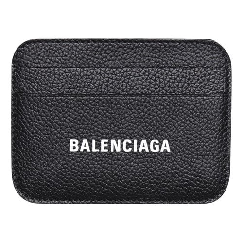 Pre-owned Balenciaga Leather Card Wallet In Black