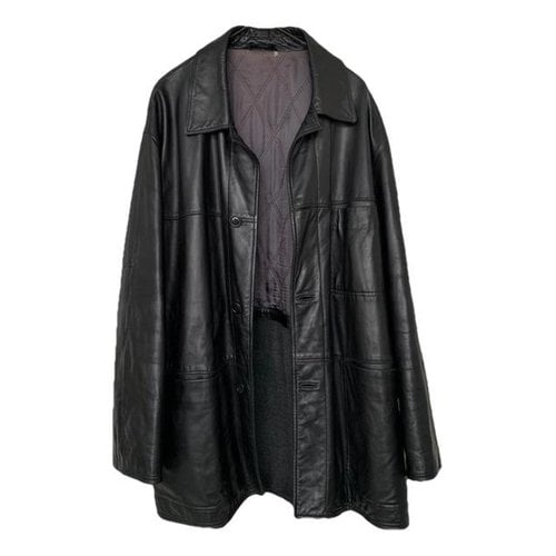 Pre-owned Ermenegildo Zegna Leather Coat In Black